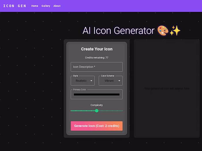 AI-Powered Icon Generator Utilizing TAMS TensorArt API