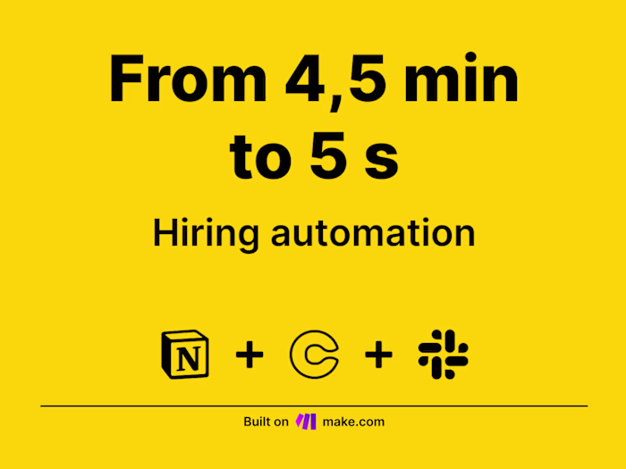Recruitment application automation [Make, Notion, Calendly ...]