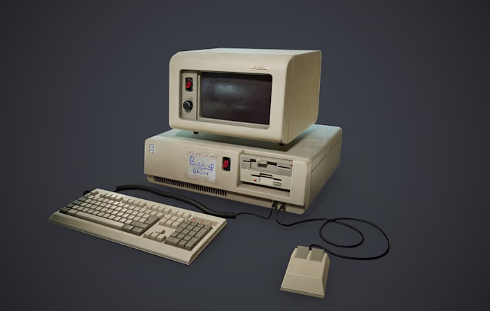 Game-ready, retro PC (prop)