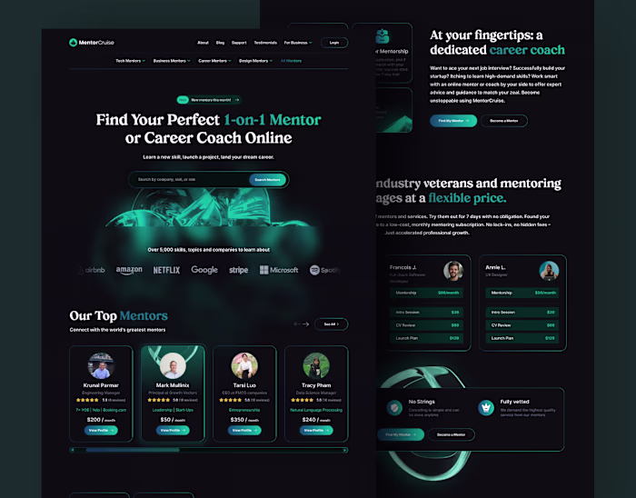 Mentor Cruise Website Design