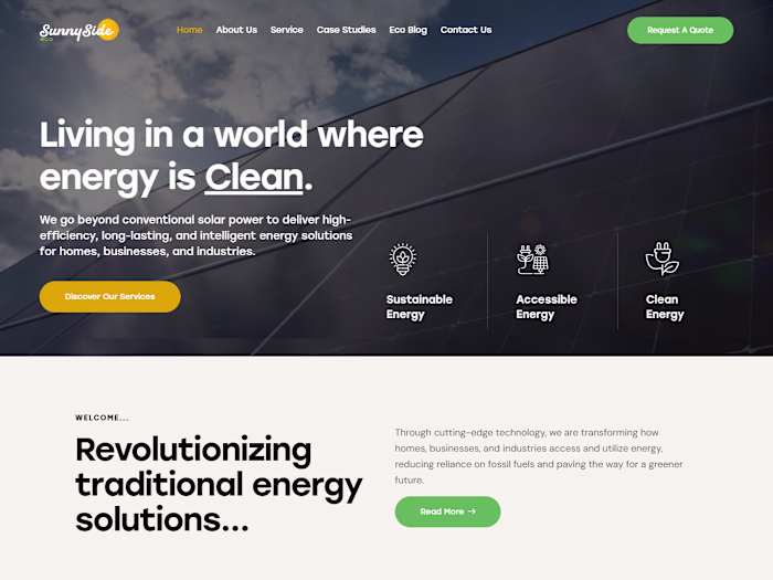 Website Design for Sunny Side Eco