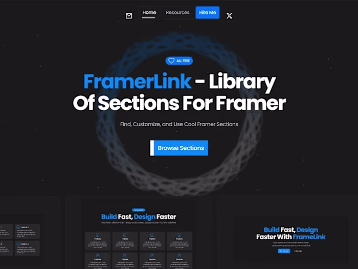 FramerLink - Library Of Sections For Framer