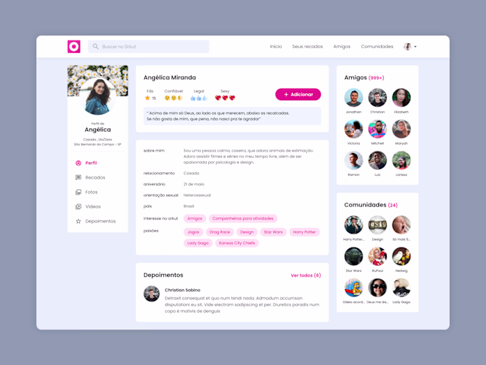 Orkut Redesign Concept - Profile Page
