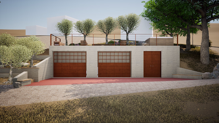 A recent landscape project where I designed a hillside concr...