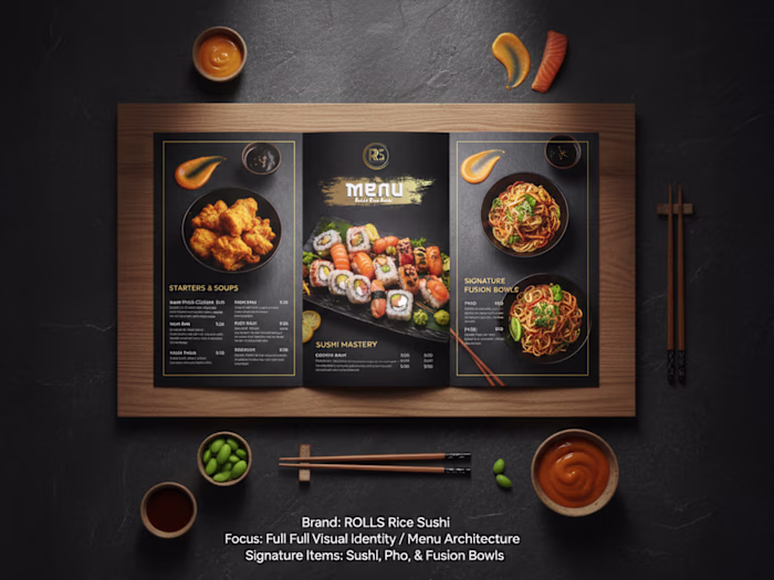 ROLLS RICE Sushi | High-Fidelity Asian Fusion Branding