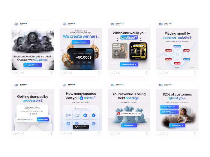 Static ad designs for apptics