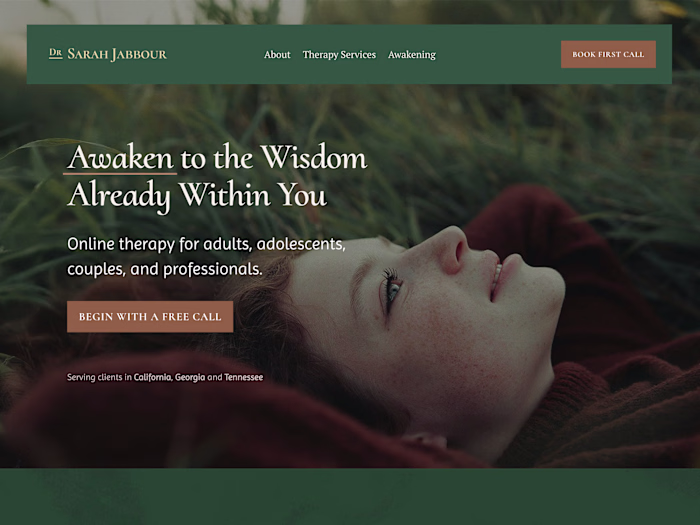 Lush, Poetic Web Presence for a Psychotherapist