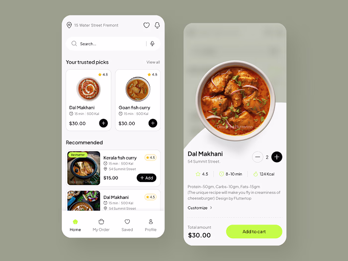 Food App UI Design 