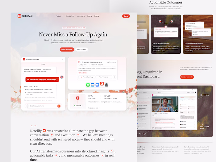 A modern AI SaaS landing