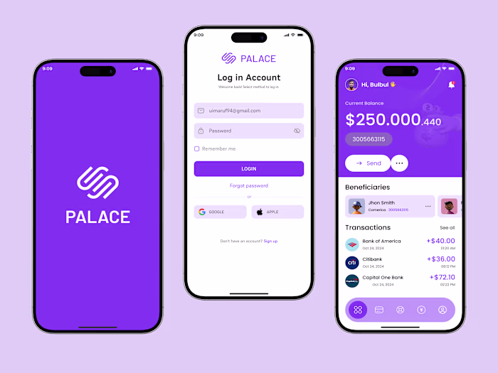 Finance Wallet Mobile App Design