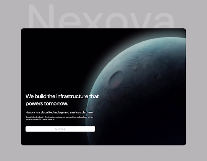 Landing Page Design for Nexova