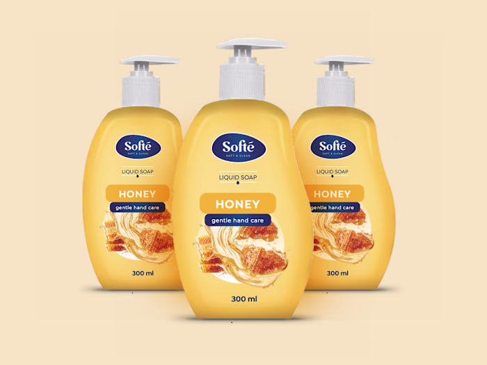 Packaging of the soap brand Softe