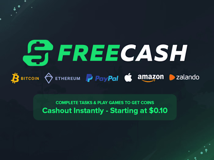 Landing page for Freecash
