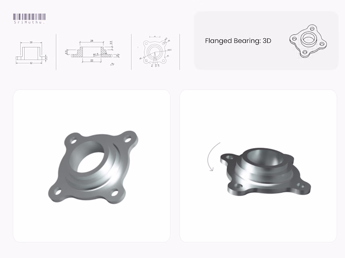 Flanged Bearing 3D - Design | CAD Design