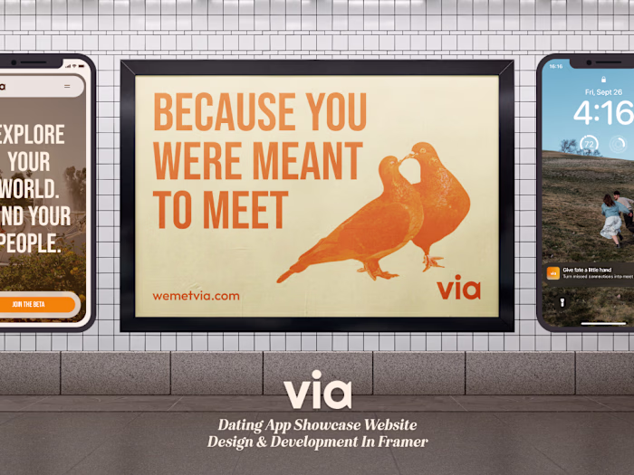 Cinematic Framer Website Design & Development for via