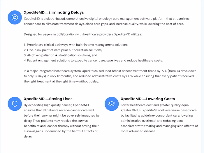 Xpedite MD - A cancer treatment portal