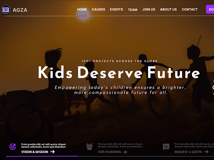UI Design & Frontend Development for AGZA NGO Website