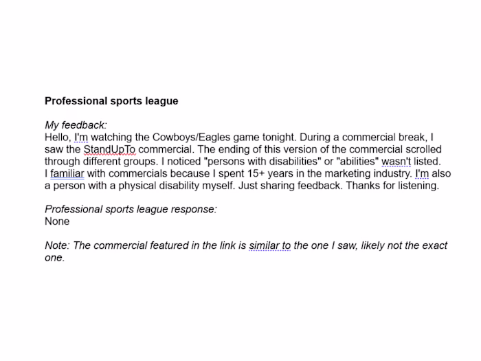 Ability Advocacy: Commercial