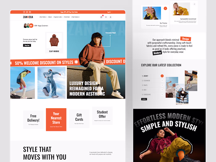Fashion E-Commerce Website Design ✦ Zanvexa