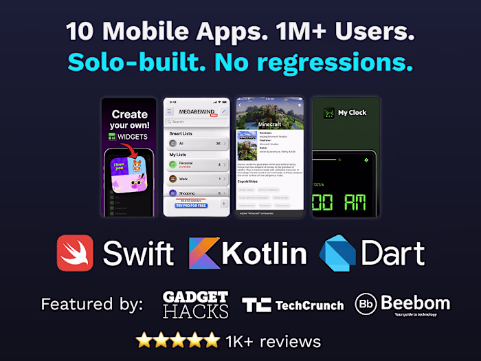 10 Mobile Apps Built, Shipped, Scaled to 1M+ Users