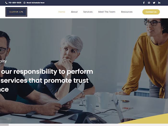 Accounting Firm Website development using Elementor