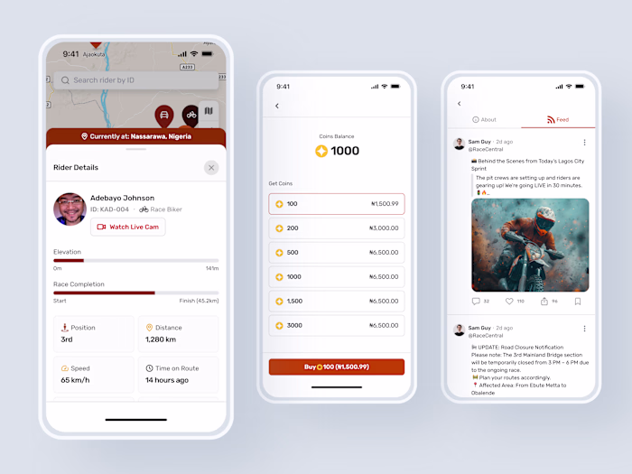 Mobile App Design for Bikestaxx Racing Competition