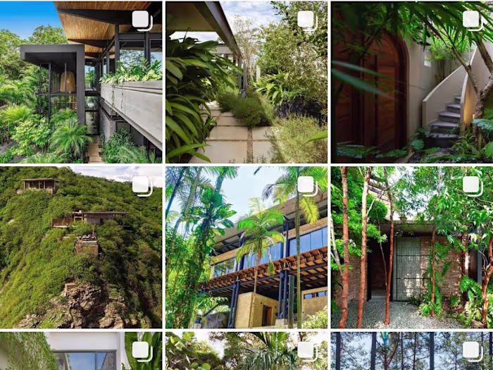 Sustainable green architecture showcasing on Instagram 