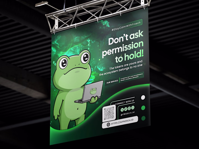 2D Illustration Poster For Web3: Frosch Memecoin