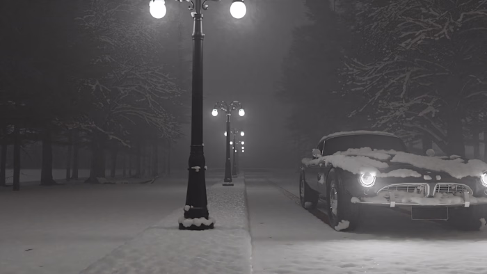 "Winter Wonderland Revived: Vintage Elegance in a Snowy Realm