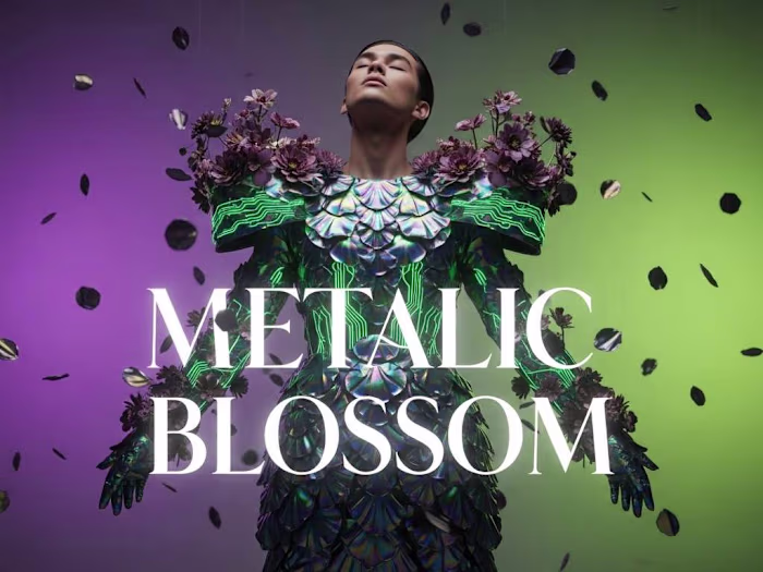 Metalic Blossom: A Hybrid Fashion Editorial