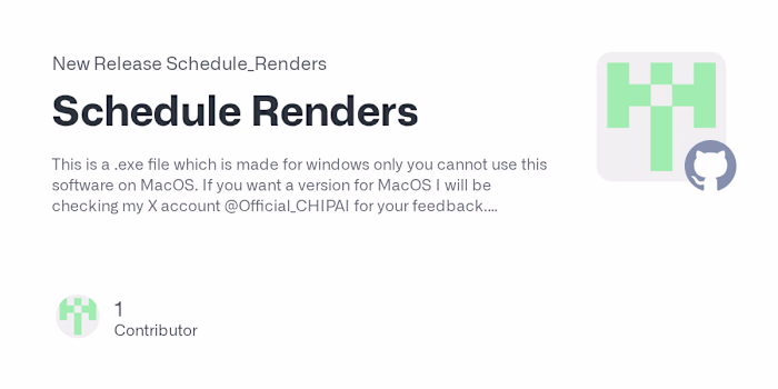 Schedule Renders Software Development