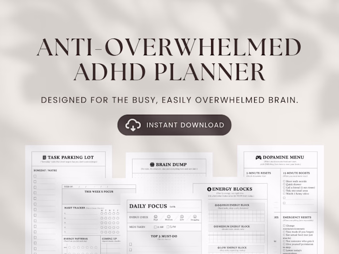 Anti-Overwhelmed ADHD Planner Design