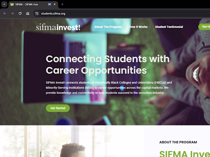 Transformation of students.sifma using Elementor! 