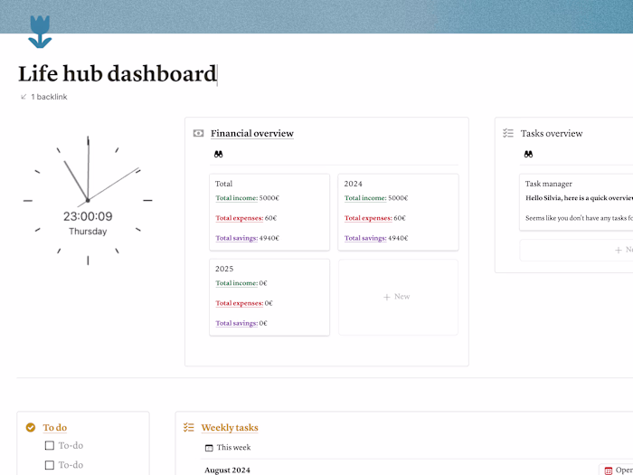 Notion Consulting - Life Hub suitable for beginners