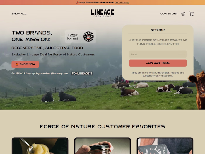 Lineage Provisions – Force of Nature PDP | Figma to Instant