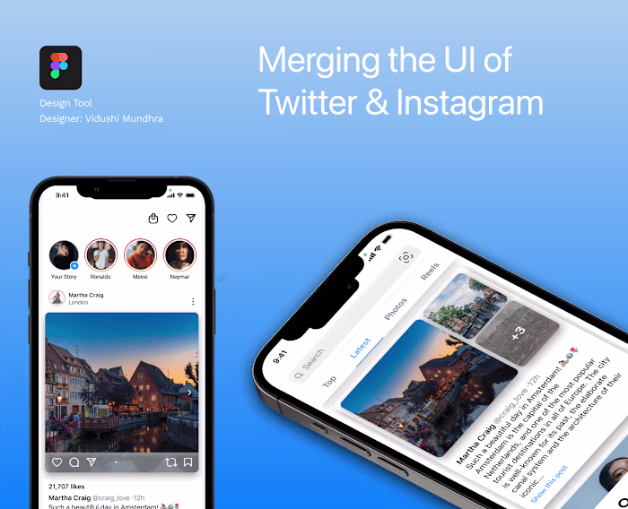 Merging the UI of Twitter & Instagram