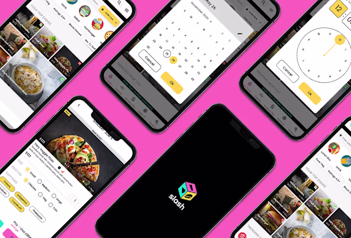 A vibrant mobile app design for Slash