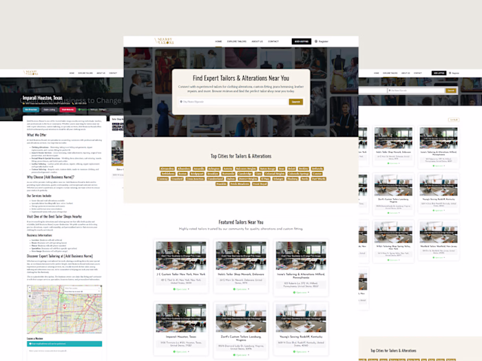 NearbyTailors Local Service Directory Website