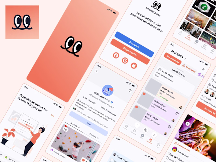 Meeting potes Social Calendar app Revamp and design system setup