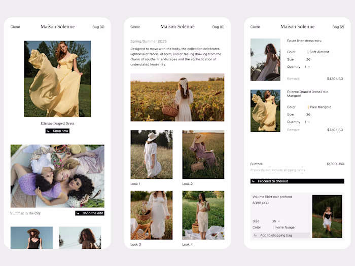 Ecommerce for Maison Solenne