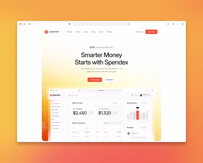 Paysense Financial Wallet Website Redesign