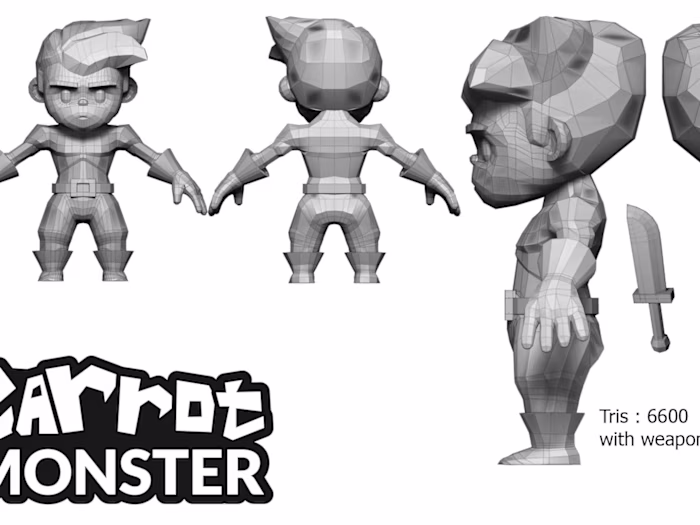 Carrot Monster Mobile Game Character