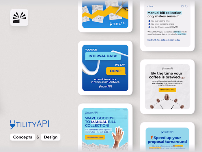 Ad Concepts + Designs for UtilityAPI