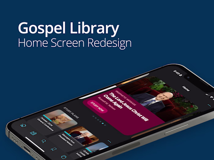 Gospel Library App: Home Screen Redesign for iOS and Android