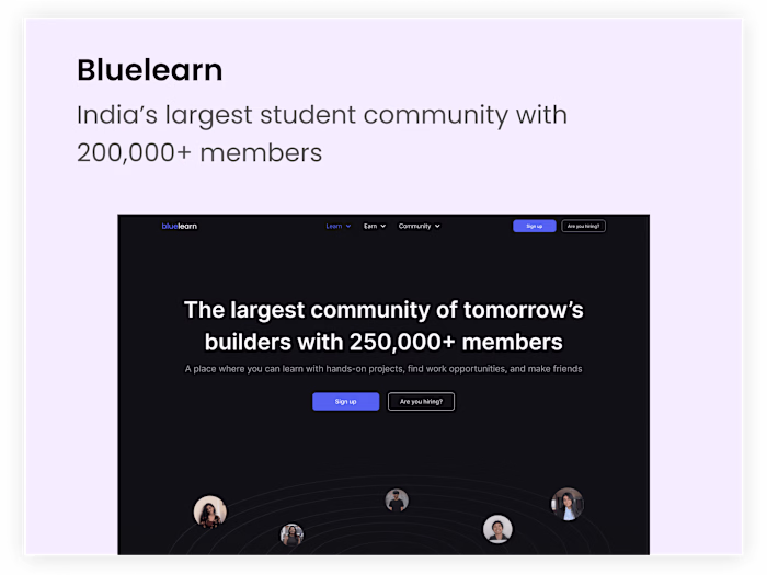 Bluelearn website & dashboard design