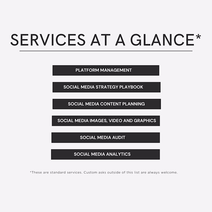 My Services At A Glance