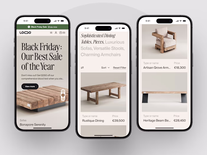 Bench - Ecommerce Mobile Design