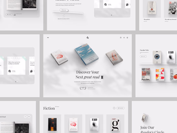 Online Bookstore Landing Page UI | Modern SaaS Design :: Behance
