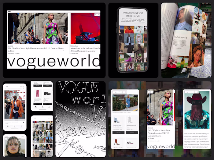 Vogueworld product design + brand identity
