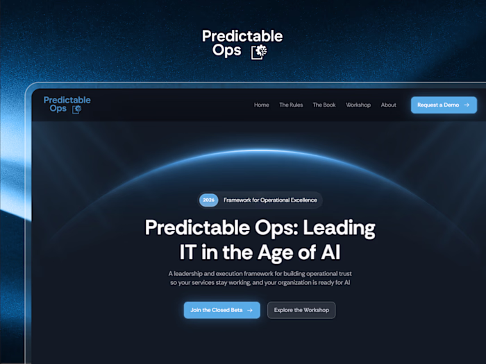 Predictable Ops : Framework & Thought Leadership Framer Website
